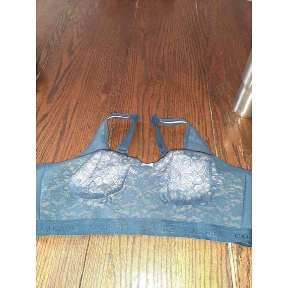 44DD Cacique Blue Unpadded Full Coverage No Wire Bra Lace - Picture 1 of 3
